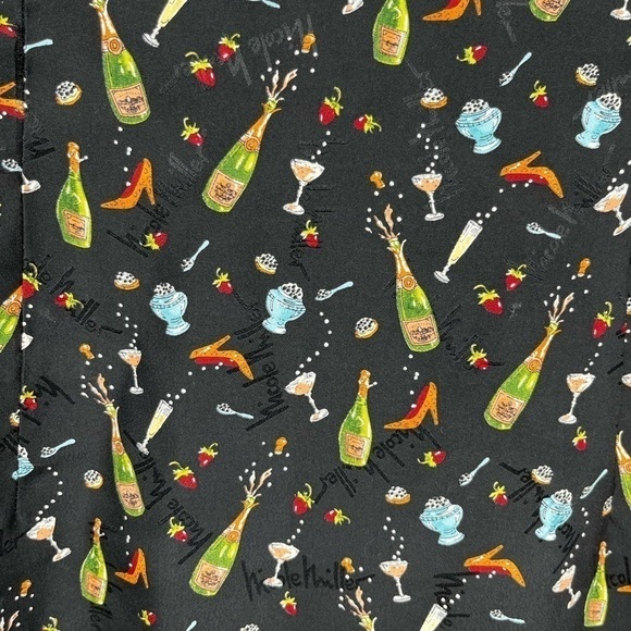 Vintage Nicole Miller Collection 100% Silk Novelty Strawberry Ice-cream print - Picture 6 of 7